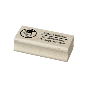 Elegant and Classy Grad Cap Year Return Address Rubber Stamp