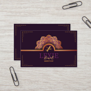 Elegant and Classy Hair Stylist Referral Business Card