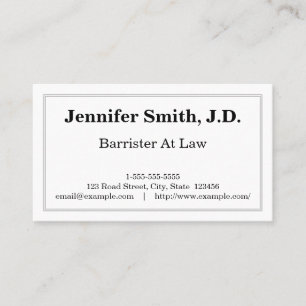 Elegant and Clean Barrister At Law Business Card