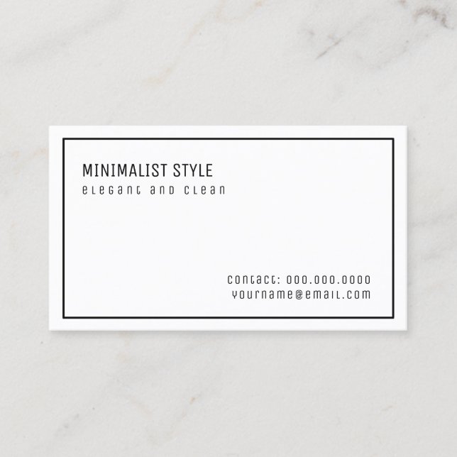 elegant and clean minimalist style white business card (Front)