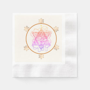 Elegant and Colourful Jewish Star Paper Napkin