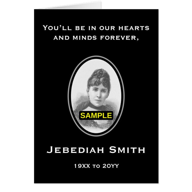 Elegant and Customised Funeral Service Card, Photo (Front)