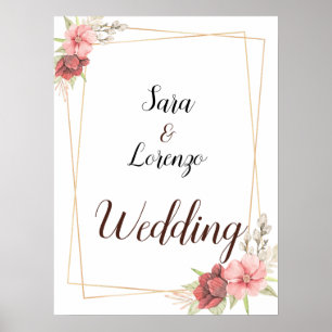 Elegant and customizab Wedding Poster Watercolor