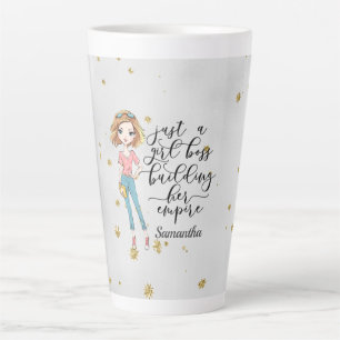 Elegant  and Cute Lady   Girl Boss   Grey Latte Mug
