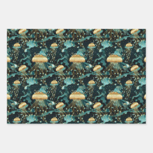 Elegant and Ethereal Jellyfish Wrapping Paper Sheet