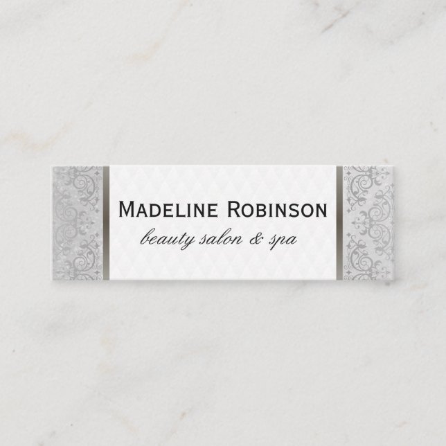 Elegant and Fancy Trim Mini Business Card (Front)