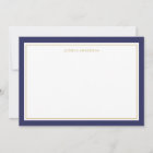 Elegant And Feminine Navy Gold Border Personalised