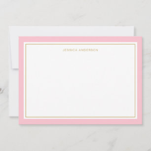 Elegant And Feminine Pink Gold Border Personalised Card