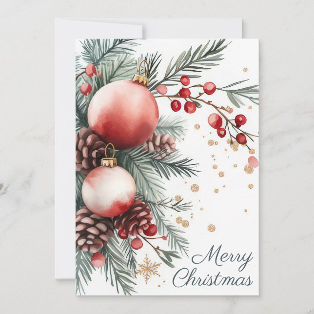Elegant and festive Holiday Greeting Card (Front)
