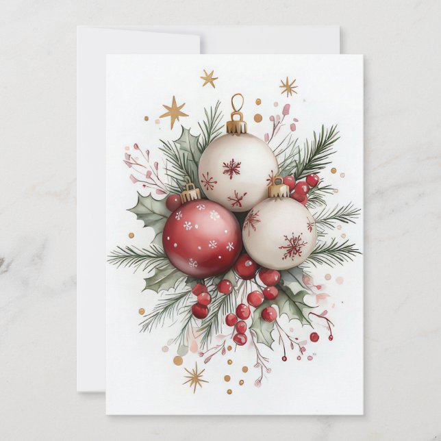 Elegant and festive Holiday Greeting Card (Front)