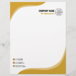 Elegant and fluid yellow custom letterhead