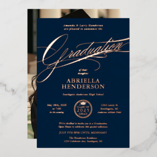 Elegant and Formal Navy Script Graduation