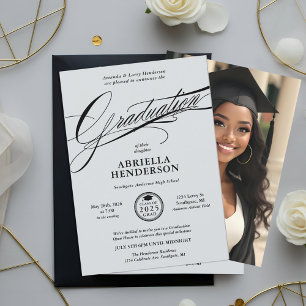 Elegant and Formal Script Graduation Invitation
