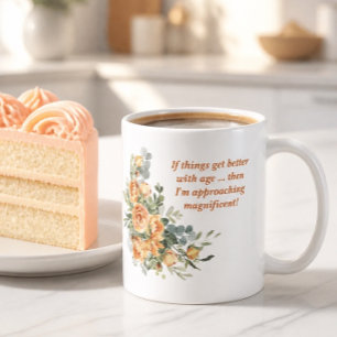 Elegant and Fun Floral 50th Birthday Mug