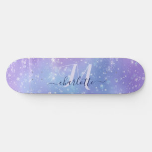 Elegant and Glitzy Purple Skateboard