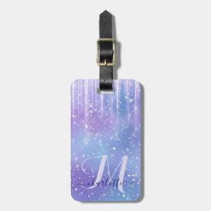 Elegant and Glitzy Purple Sparkle Luggage Tag