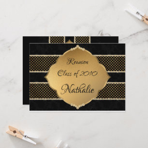 Elegant and Gold and black reunion  Invitation