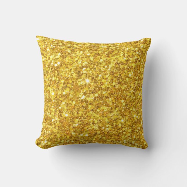 Elegant And Gorgeous Gold Glitter Pattern Cushion (Front)