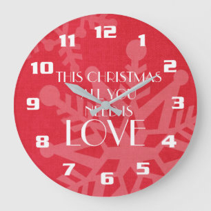 Elegant and Inspirational Christmas Message Large Clock