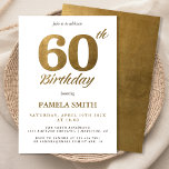 Elegant and luxury classic faux gold 60th birthday invitation<br><div class="desc">Modern diamond Jubilee celebration invitation features a design with minimalistic and classic elements. Golden foil effect gives to the design more luxurious style sets the perfect tone for this milestone occasion, which is ideally applicable to invite your guests to the holding event and party. The template allows to edit easily...</div>