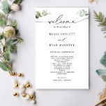 Elegant and Minimal Greenery Wedding Program<br><div class="desc">Elegant Wedding program with beautiful modern handwritten calligraphy elements and delicate Eucalyptus greenery details. Ability to make text changes and adjustments by selecting customise further. Front with wedding ceremony details, back with wedding party names and thank you message for your guests. Elegant modern, minimal feel. Part of our "Minimal and...</div>