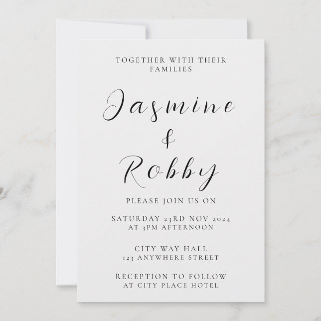 Elegant and Minimal wedding invitation (Front)
