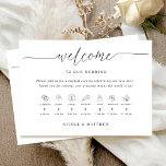 Elegant and Minimal Wedding Program with Timeline Programme<br><div class="desc">Welcome your guests with this gorgeous wedding timeline and program card. Stylish, minimal, and simple design with beautiful timeline icons and modern handwritten calligraphy details. Ability to change the timeline icon images to a different order by selecting "Edit Using Design Tools" located at the end of template text boxes. You...</div>