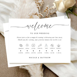Elegant and Minimal Wedding Program with Timeline Programme
