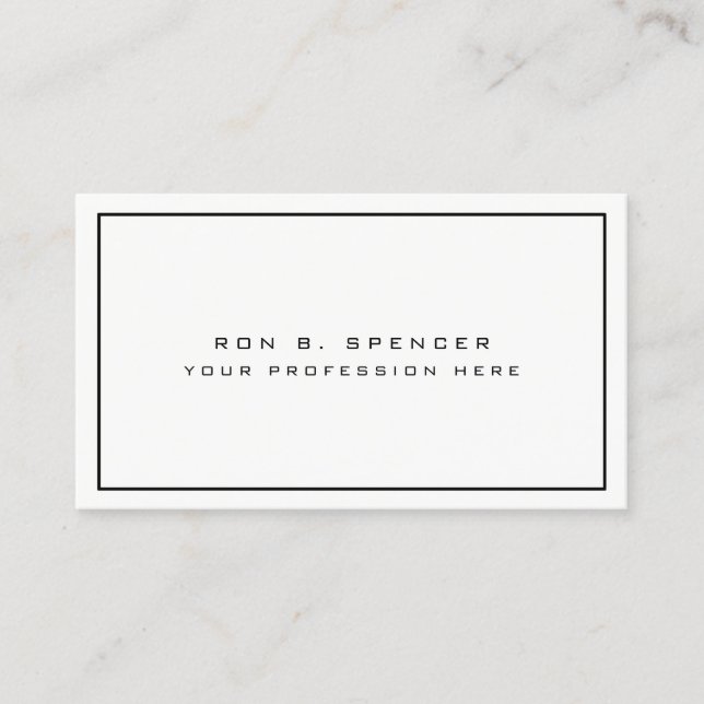 elegant and minimalist clear white professional business card (Front)