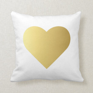Elegant And Minimalist Faux Gold Heart Cushion