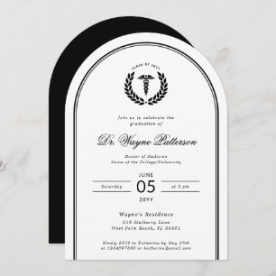 Elegant and Minimalist Medical School Graduation Invitation