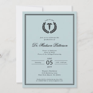 Elegant and Minimalist Medical School Graduation Invitation