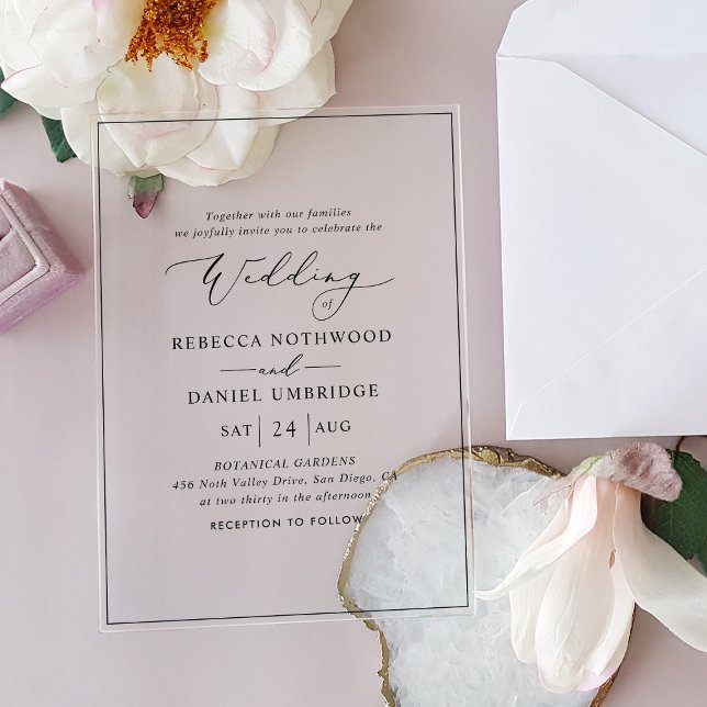 Elegant and Minimalist Wedding  Acrylic Invitations (Creator Uploaded)