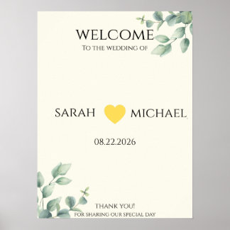 Elegant and minimalist Wedding Welcome Sign