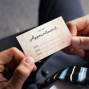 Elegant and minimalistic rose gold appointment card