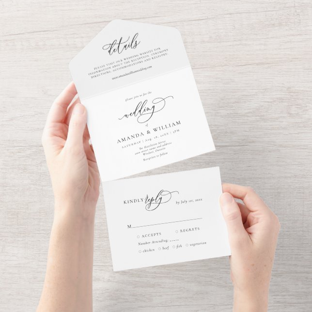Elegant and Modern All In One Invitation (Tearaway)