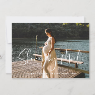 Elegant and modern Baby Shower by mail photo Invitation
