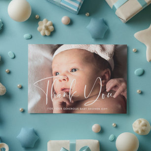 Elegant and modern Baby shower thank you Postcard