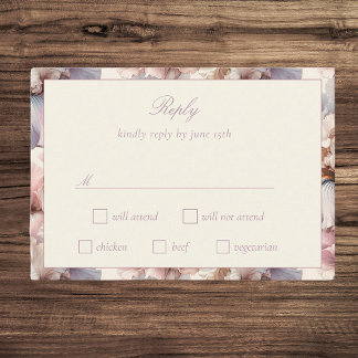 Elegant and Modern Blush Floral Bat Mitzvah RSVP Card