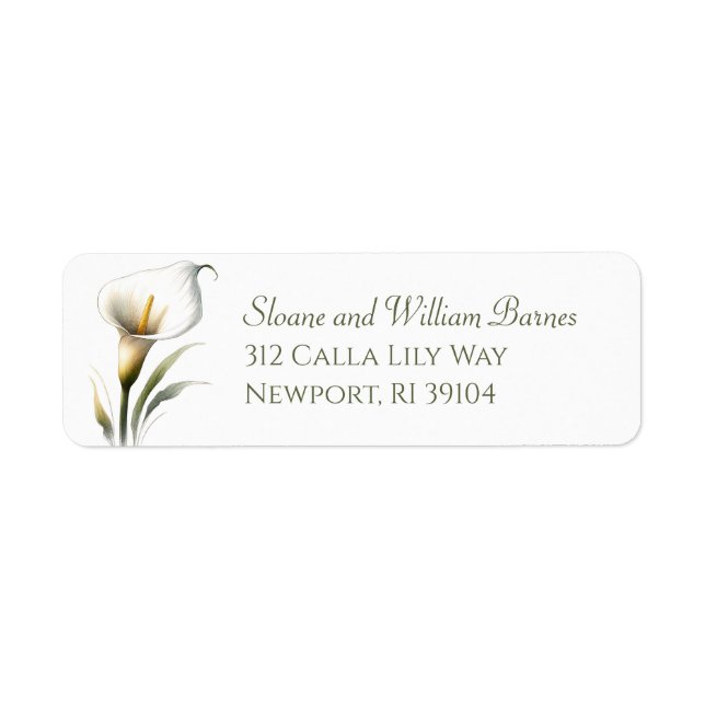 Elegant and Modern Calla Lily Chic Return Address (Front)