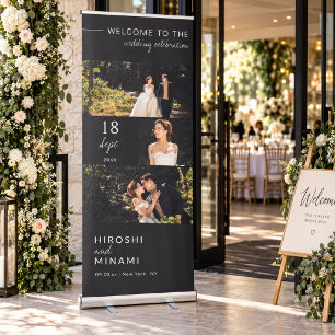 Elegant and Modern Custom Photos and Date Wedding Retractable Banner
