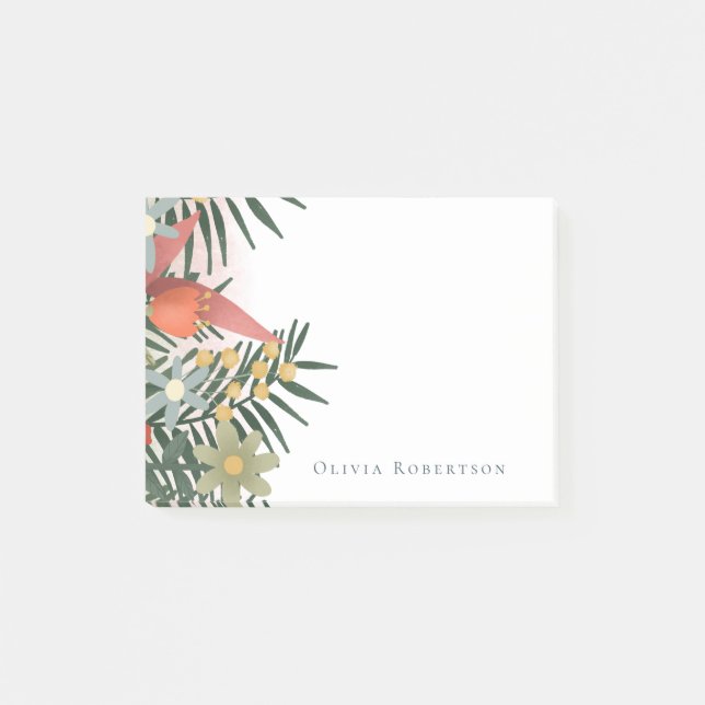 Elegant and Modern Flowers Botanical Post-it Notes (Front)