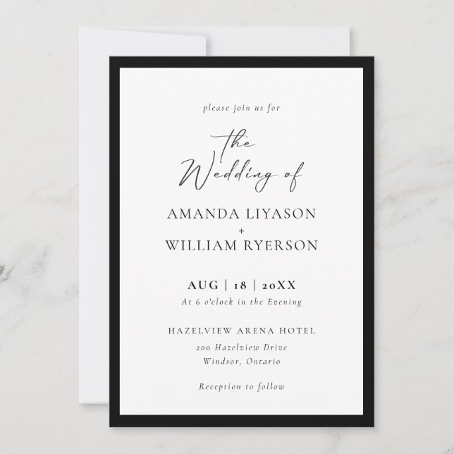 Elegant and Modern Formal Wedding Invitation (Front)