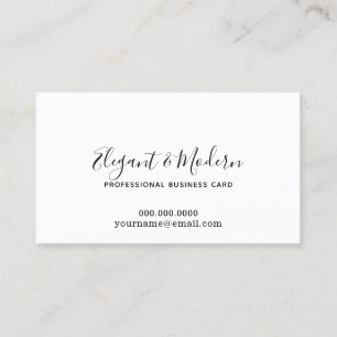 elegant and modern handwriting calligraphy prof business card