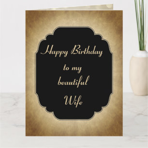 Elegant and modern Happy Birthday Wife Greeting Card