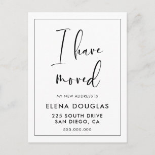 Elegant and modern I've moved moving announcement Postcard