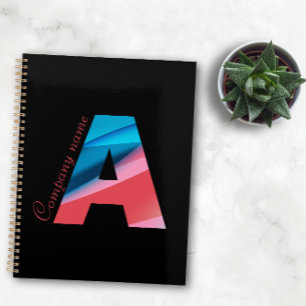 Elegant and modern letter A black Planner