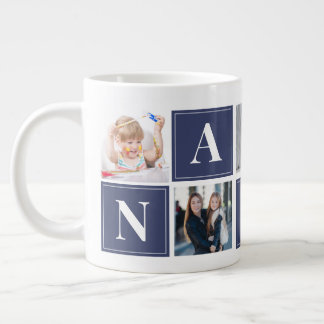 elegant and modern nana photo collage large coffee mug