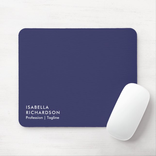 Elegant And Modern Navy Blue Mouse Mat (With Mouse)