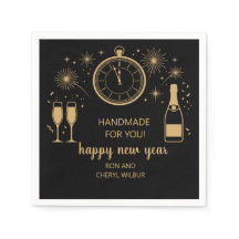 Elegant and Modern New Year's Eve Party Napkins